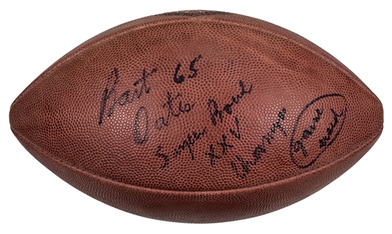 Bart Oates Signed & Inscribed 1991 Super Bowl XXV Game Used Football (Beckett)
